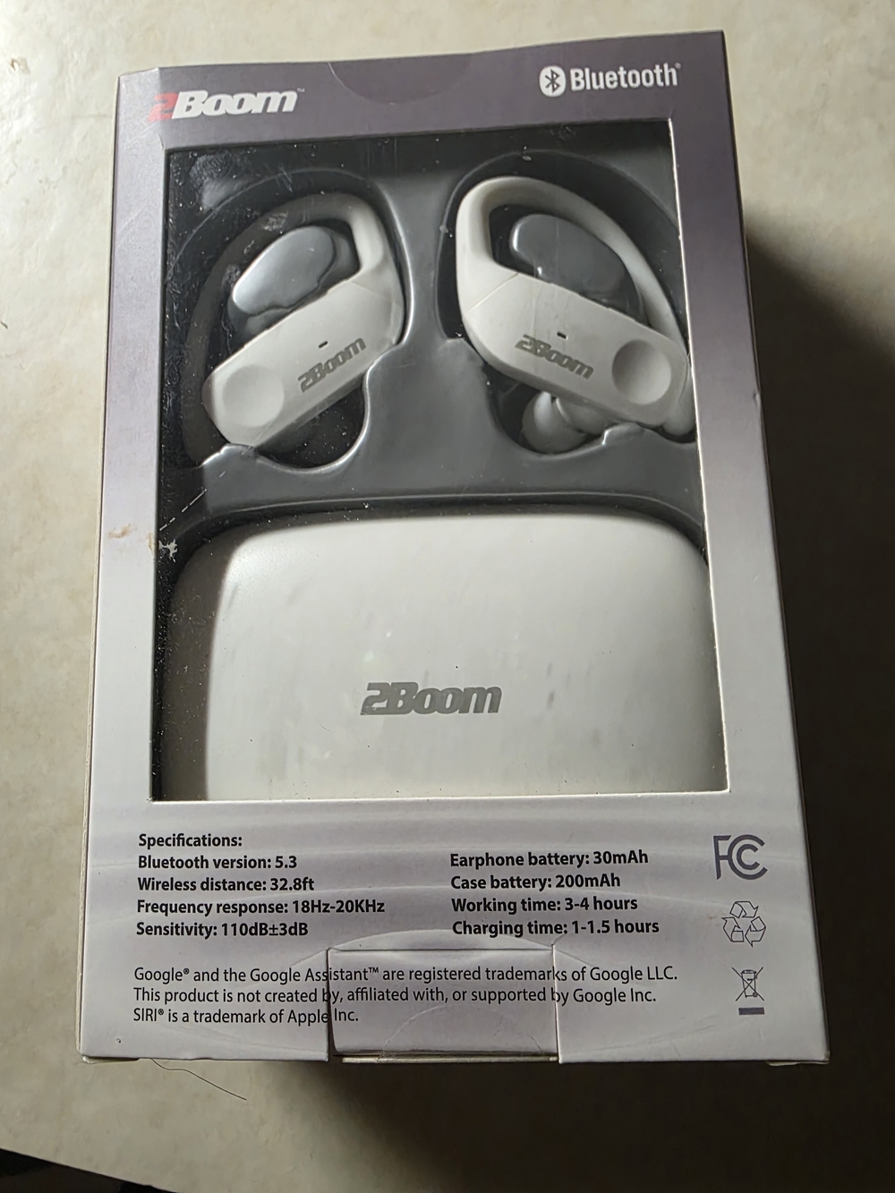 Bluetooth Earbuds with Charging Case - White